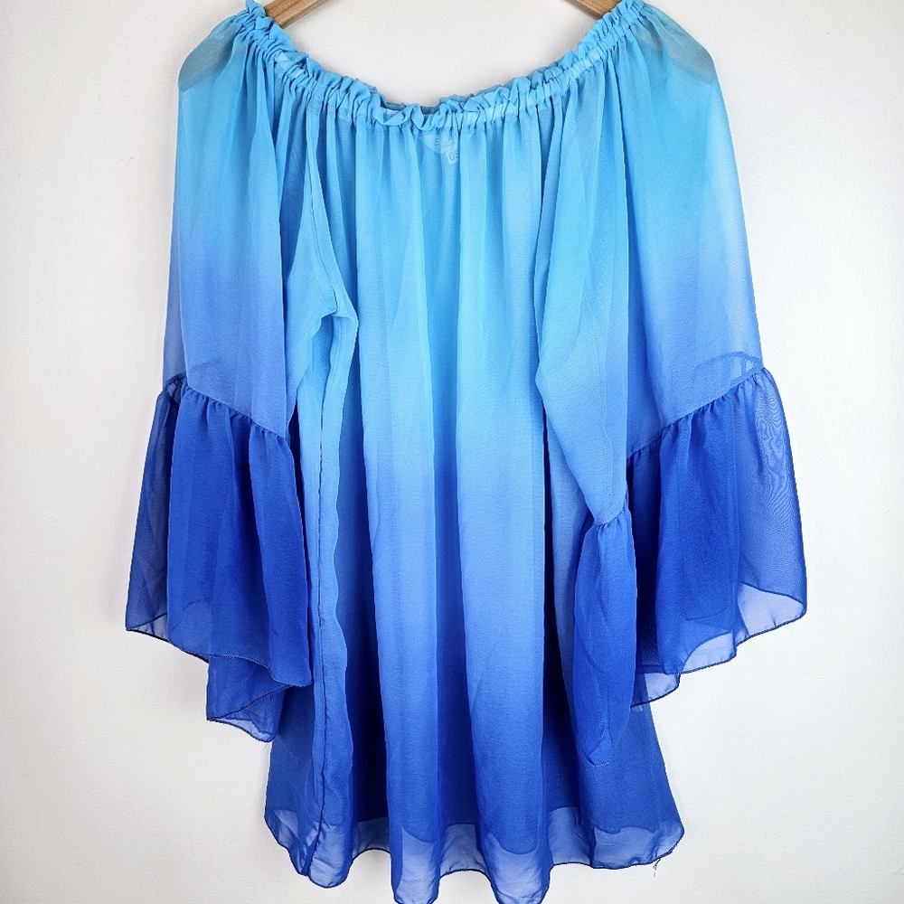 Elan Beach Two Toned Sheer Cover Up One Size